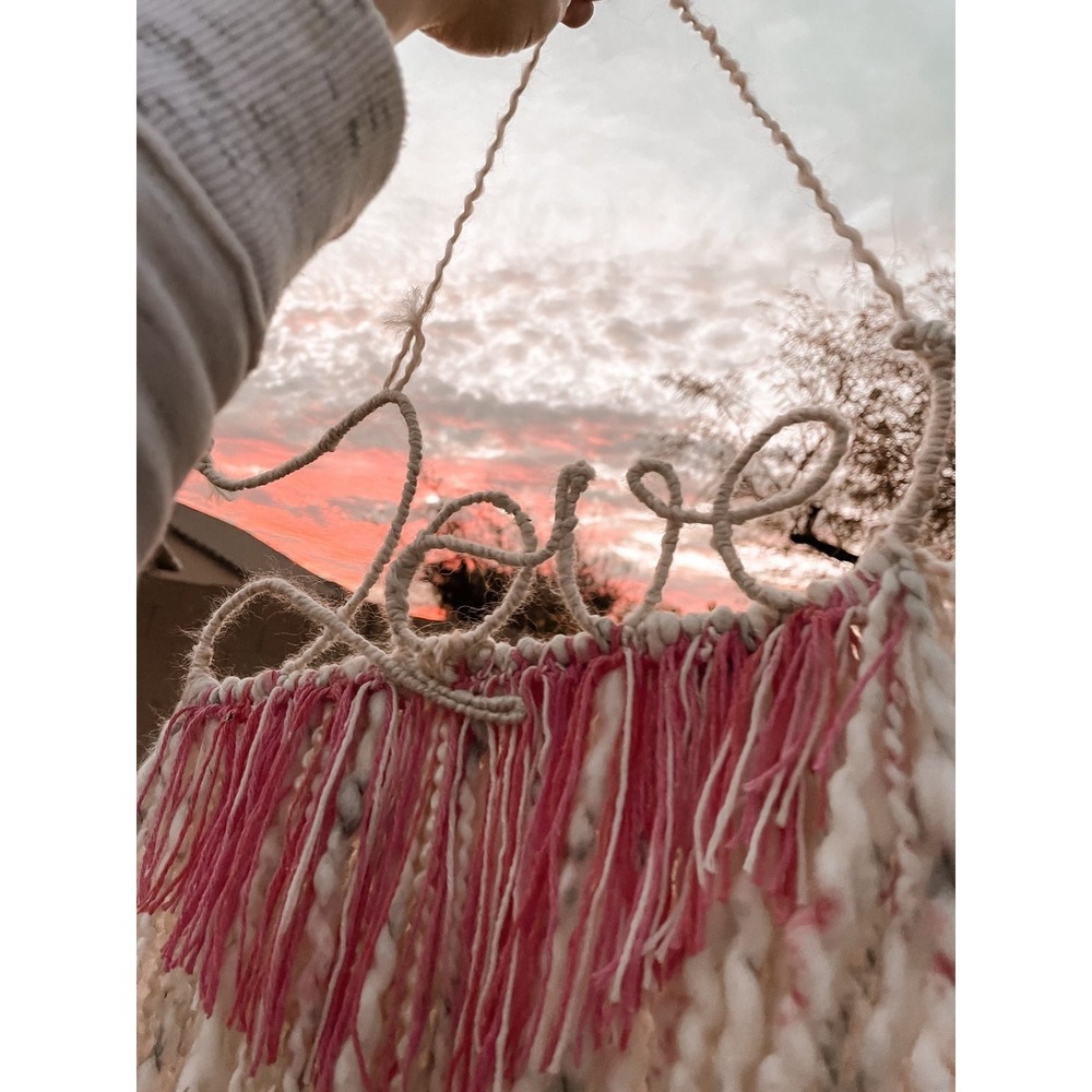 Handmade Love Sign Wall Decor Yarn